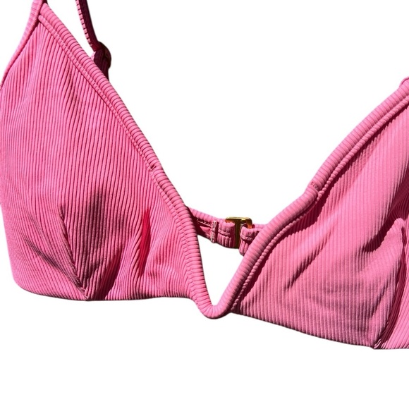 🌻NEW w.tags L*Space Helena Pink Ribbed Bikini Top Size Medium | $99 Retail - Picture 3 of 10